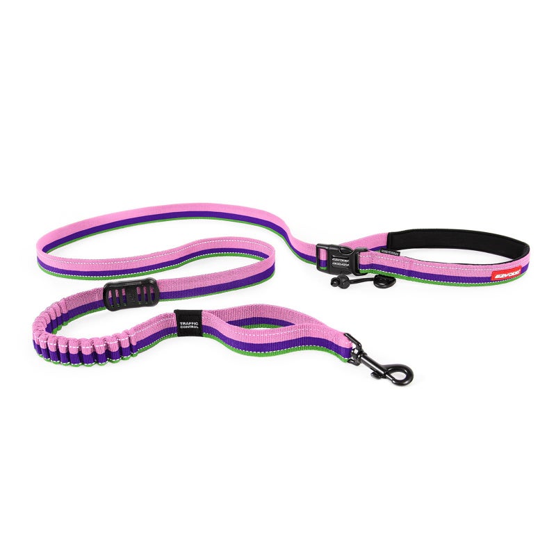 EzyDog Road Runner Hands Free Dog Leash â€“ Waist Leash for Dog Walking, Jogging and Running with Zero Shock Bungee, Reflective Stitching, and Adjustable Waist (Bubblegum) - Image 1